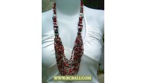 Bcbali Layer Necklaces Multi Strand Beads, Pearls and Shells
